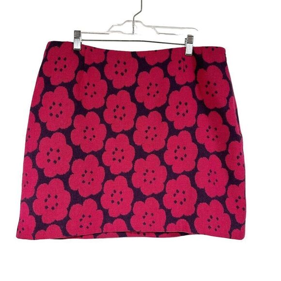 Boden Wool Blend Pink Floral Mini Skirt Womens Size US 14 R - Picture 7 of 8